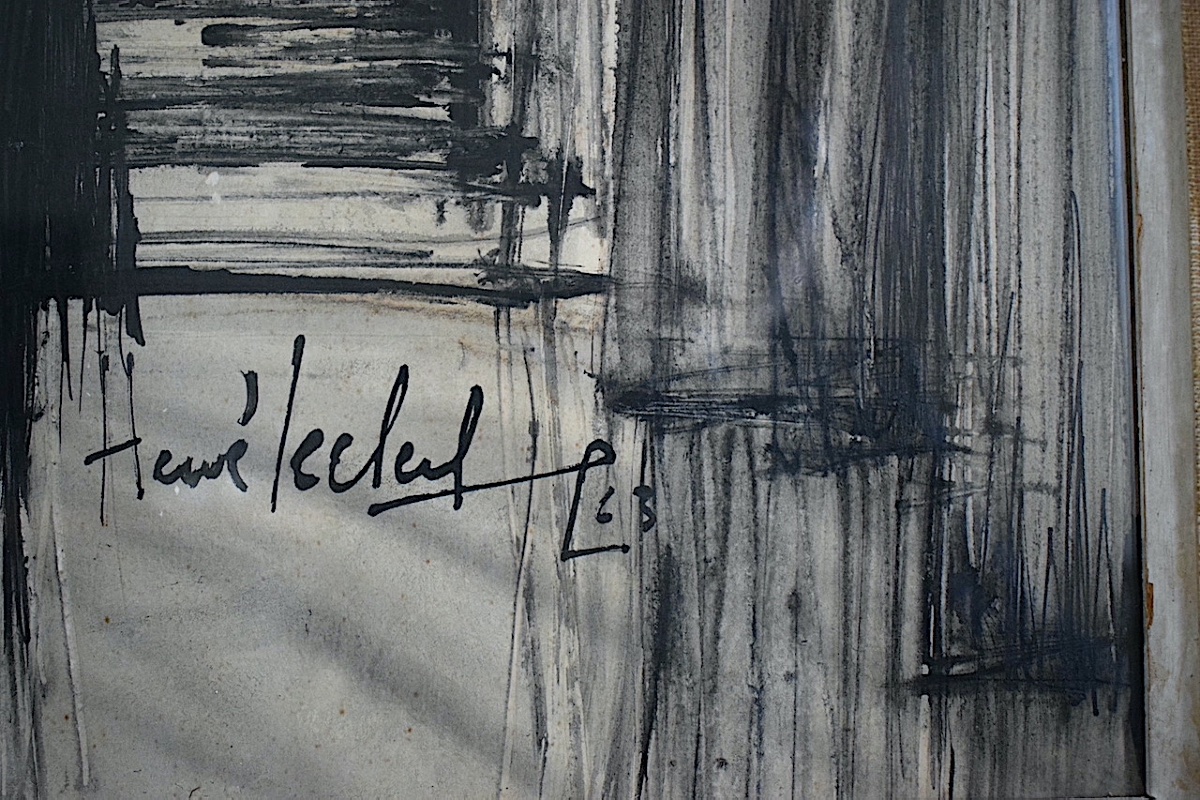 Hervé Leclercq, Abstract Ink Wash,  20th Century, Rt1467-photo-2