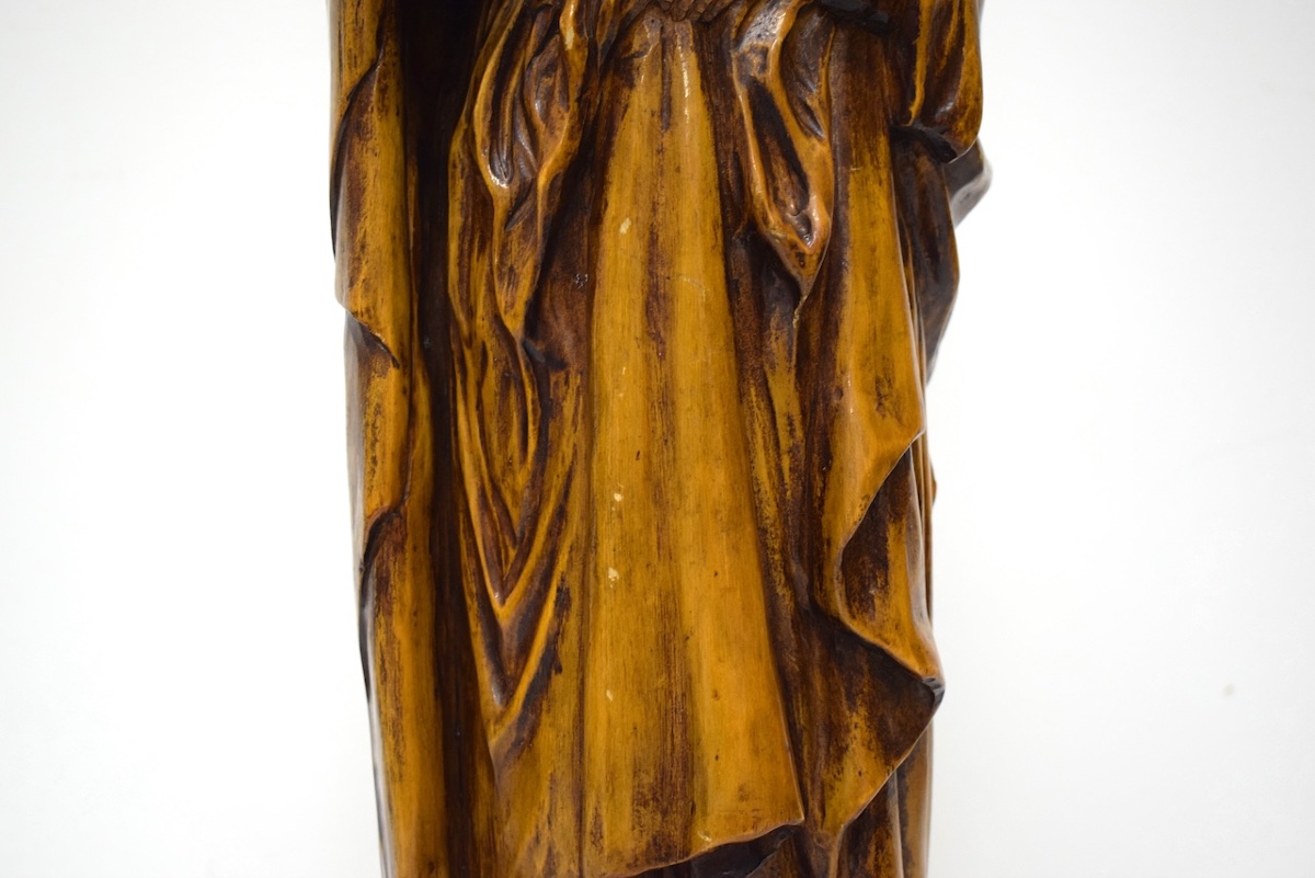 Statue Sculpture  femme médiéval Bois Sculpté Sybille Bible haute époque Ref1153-photo-7
