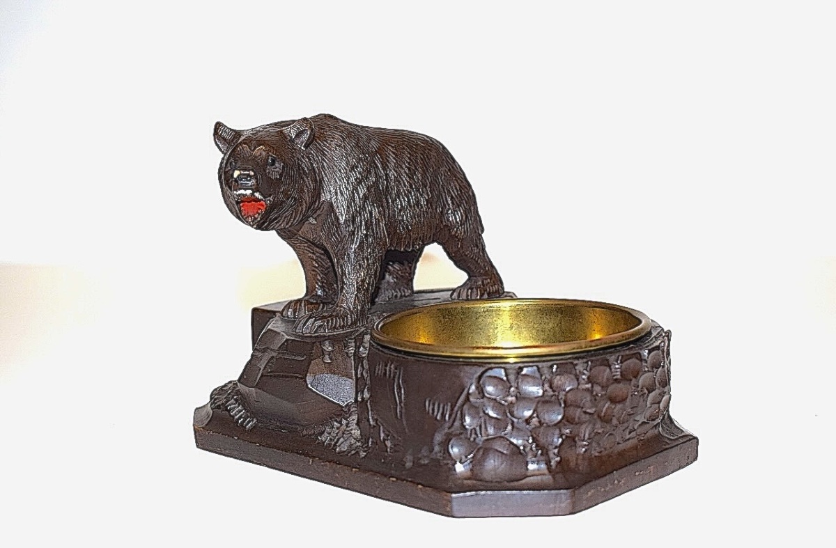 Vide Poche Ours bois sculpté  Forêt Noire Black Forest Ref1153