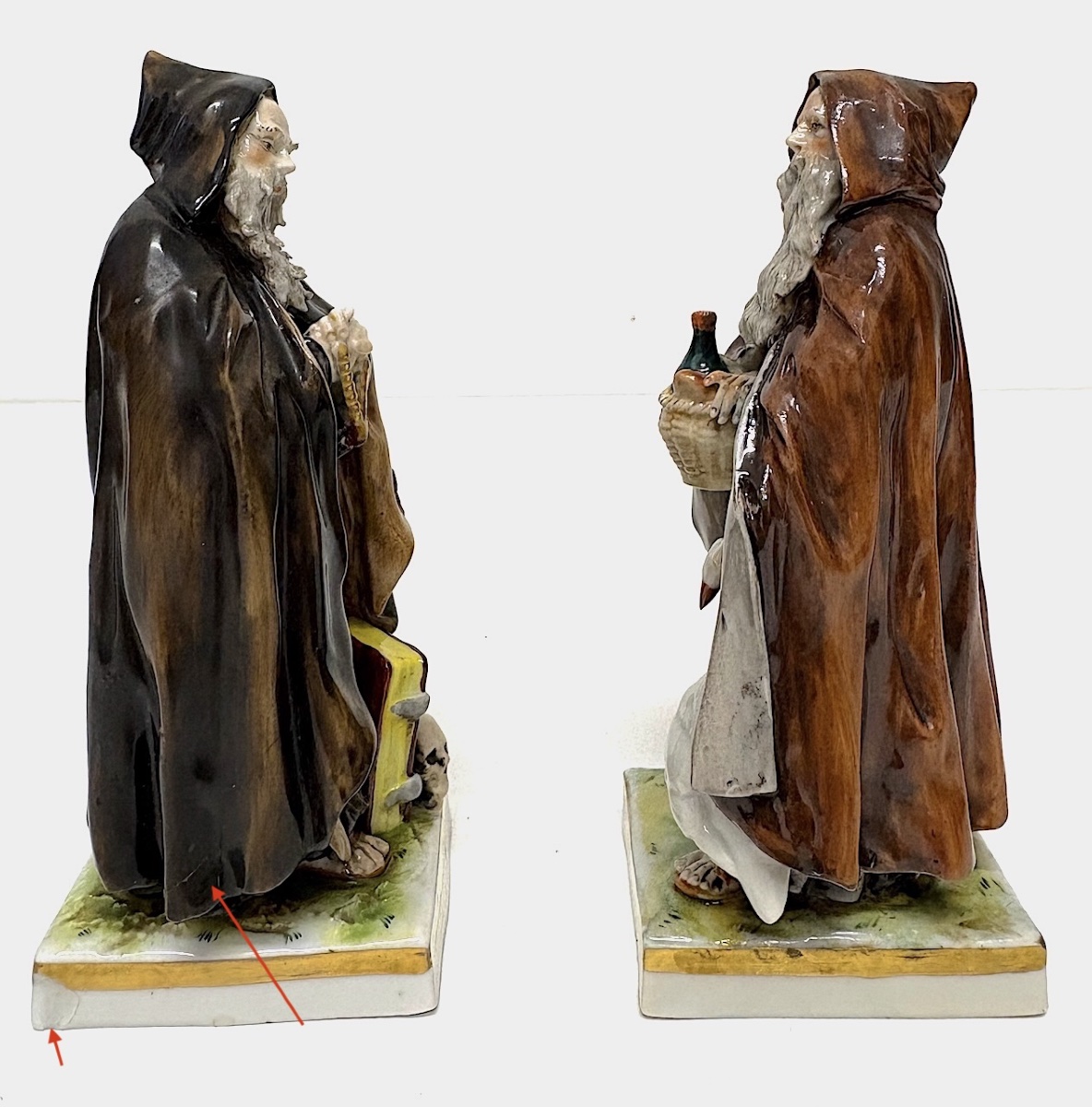 Two Hermits Or Monks, German Porcelain From Rudolstadt, Ref. 1155-photo-2
