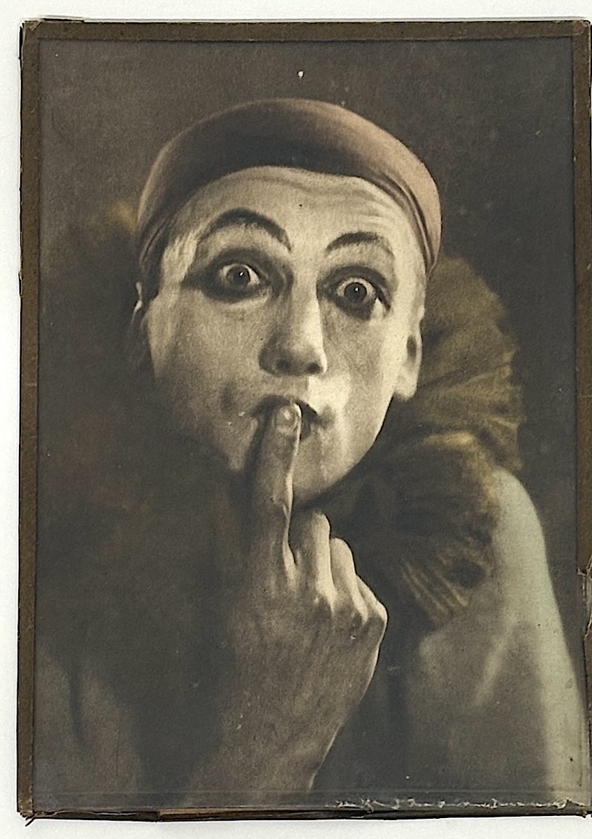 Triptyque Photos mime Clown Pierrot  photographie vers 1900 théâtre  Refm49-photo-1