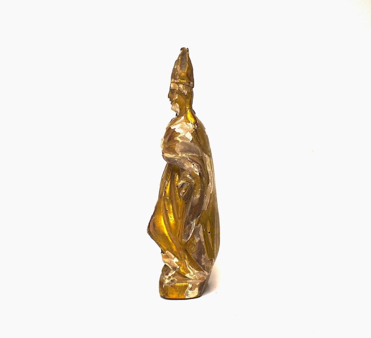 Bois Sculpté doré statuette  Évêque 18 ème siècle Ref1156-photo-1
