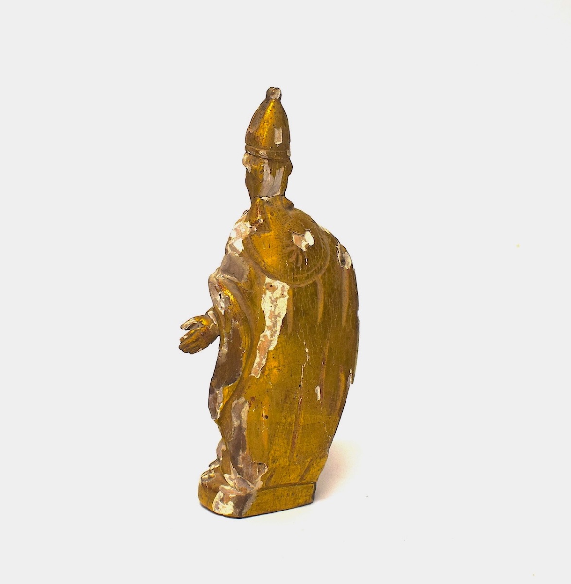 Bois Sculpté doré statuette  Évêque 18 ème siècle Ref1156-photo-2