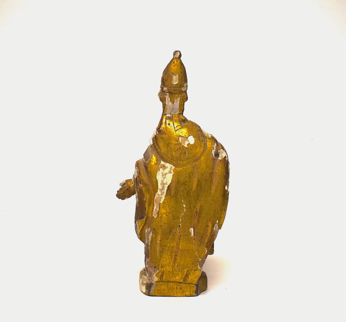 Bois Sculpté doré statuette  Évêque 18 ème siècle Ref1156-photo-3