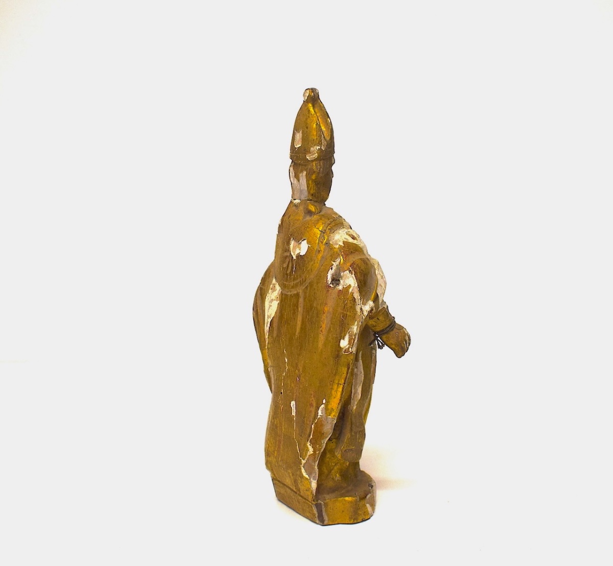 Bois Sculpté doré statuette  Évêque 18 ème siècle Ref1156-photo-4