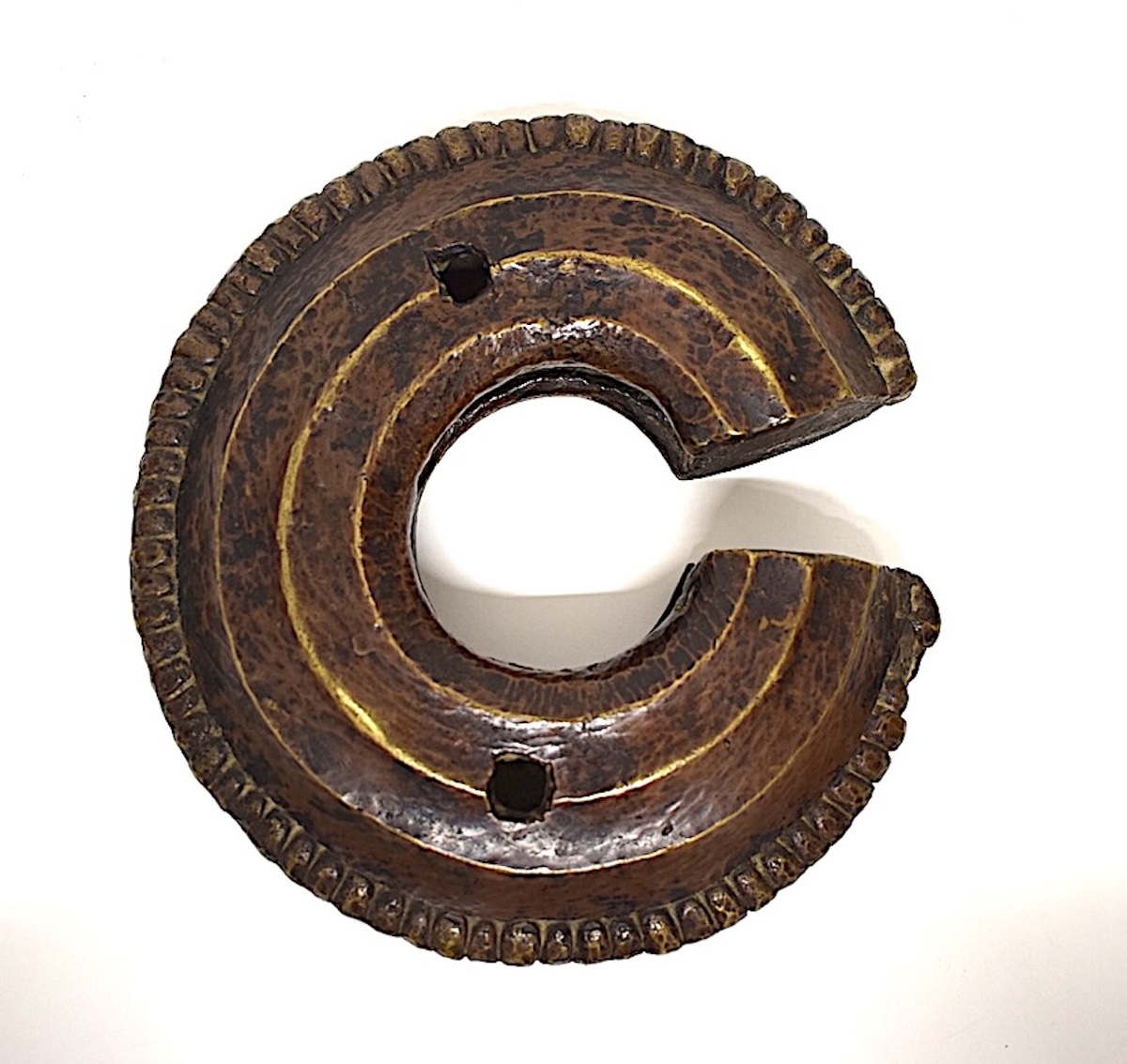 Large Ankle Bracelet Set, Antique Bronze, Africa, Nigeria, Ref. 1159-photo-2