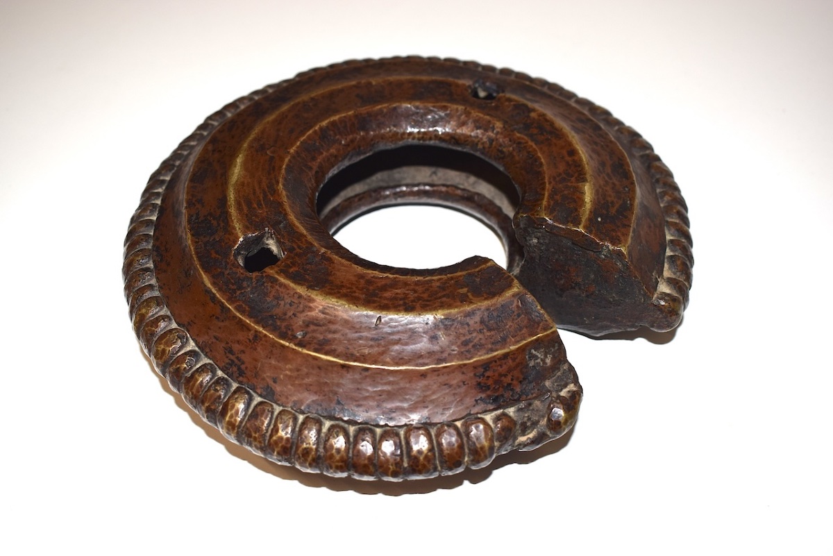Large Ankle Bracelet Set, Antique Bronze, Africa, Nigeria, Ref. 1159-photo-3