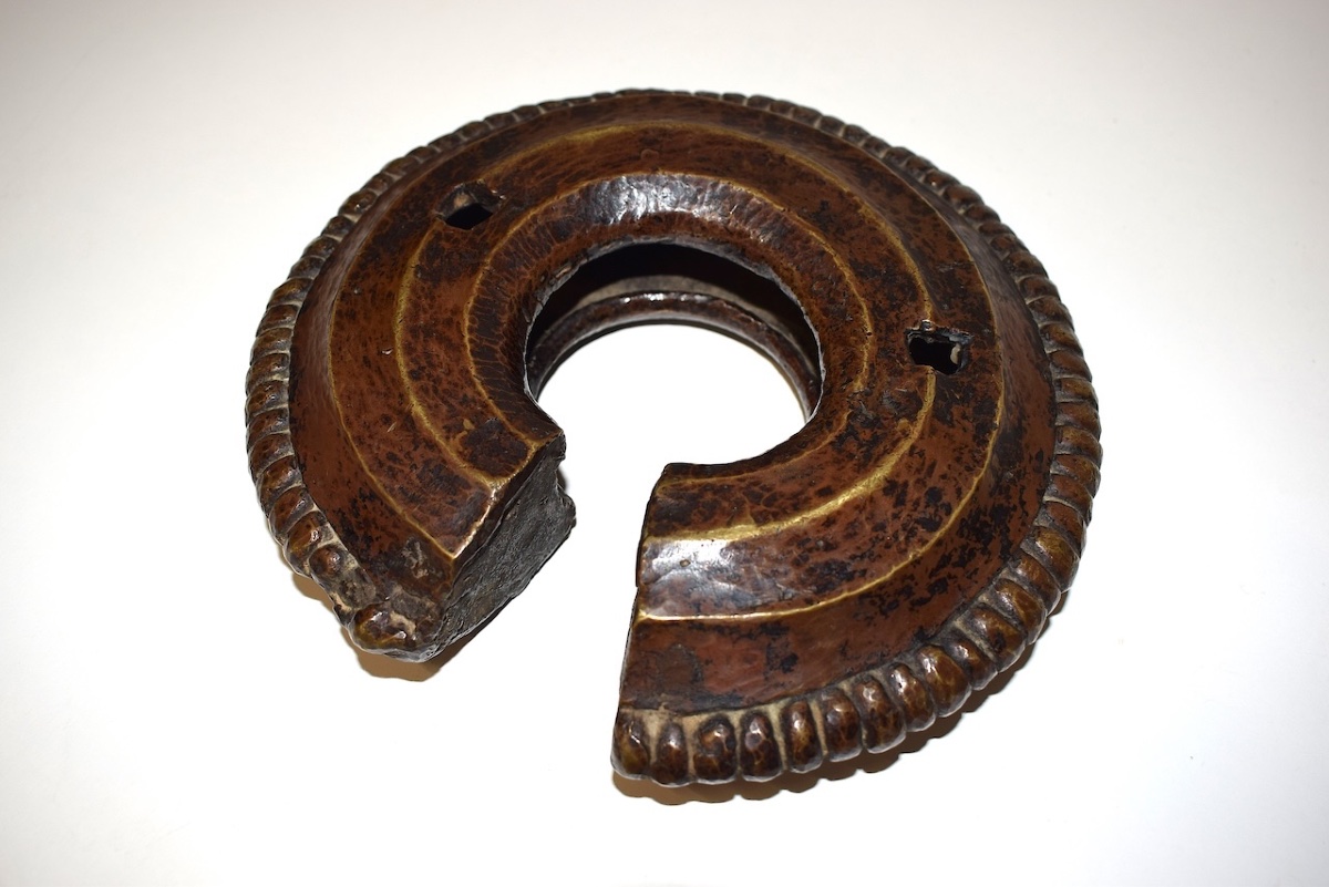 Large Ankle Bracelet Set, Antique Bronze, Africa, Nigeria, Ref. 1159-photo-7