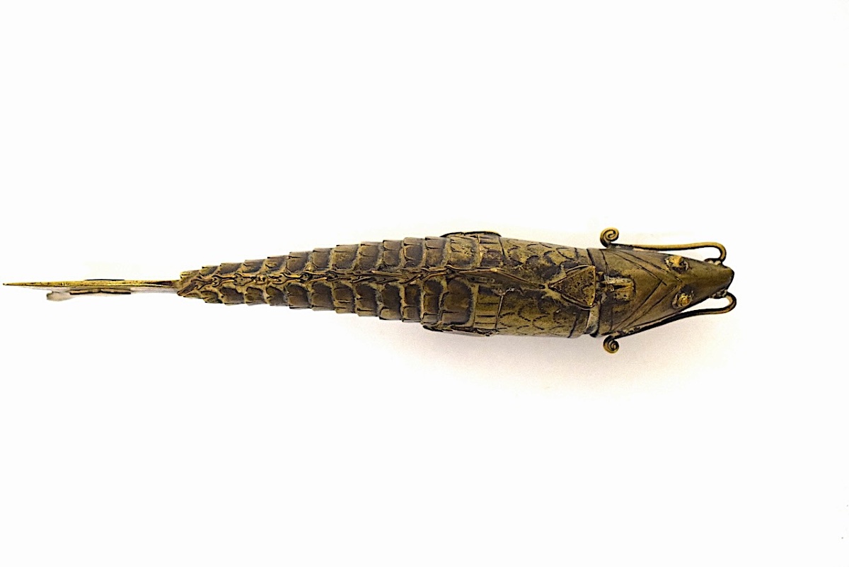 Curiosités Boite Epice poisson articulé Besamim Judaica Ref1164-photo-5