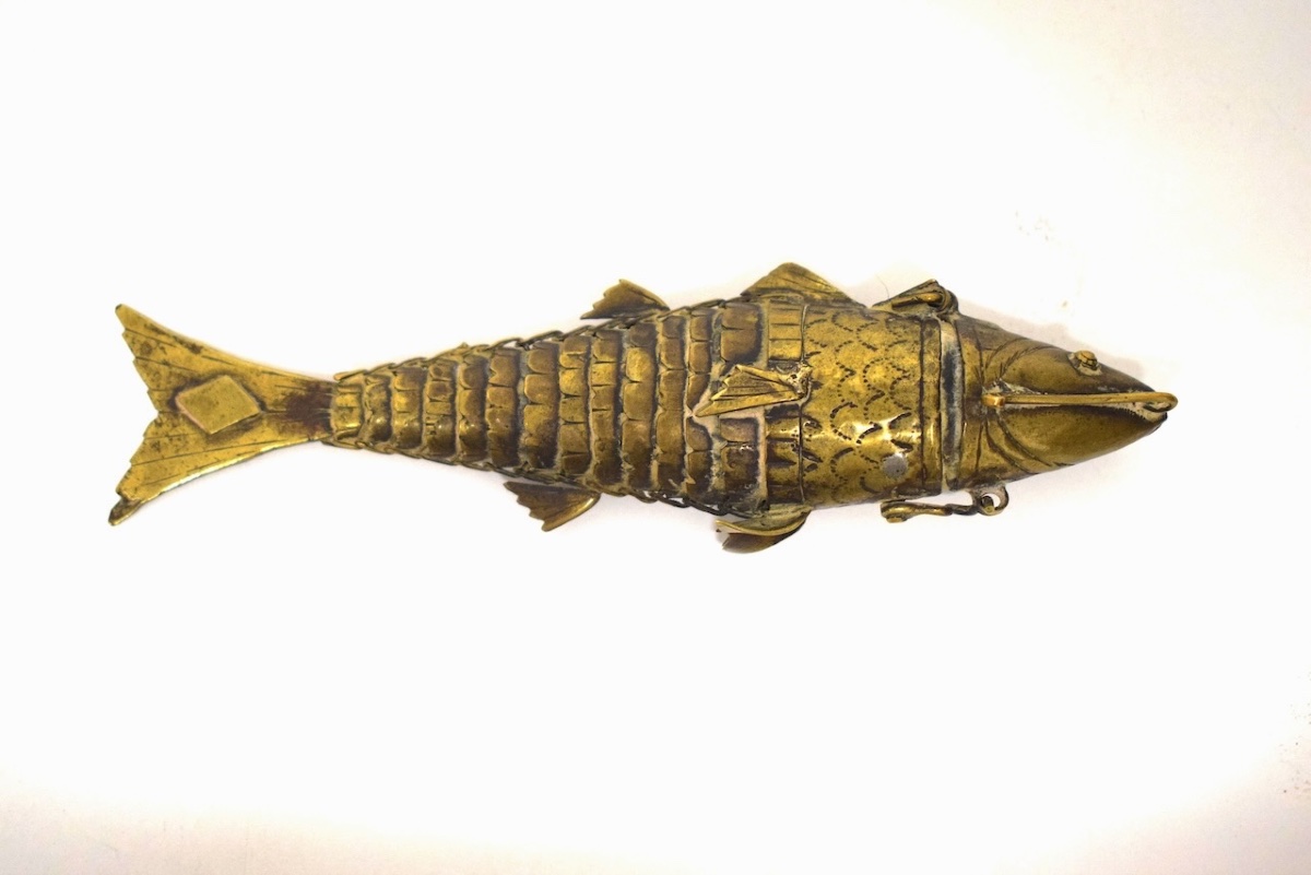 Curiosités Boite Epice poisson articulé Besamim Judaica Ref1164