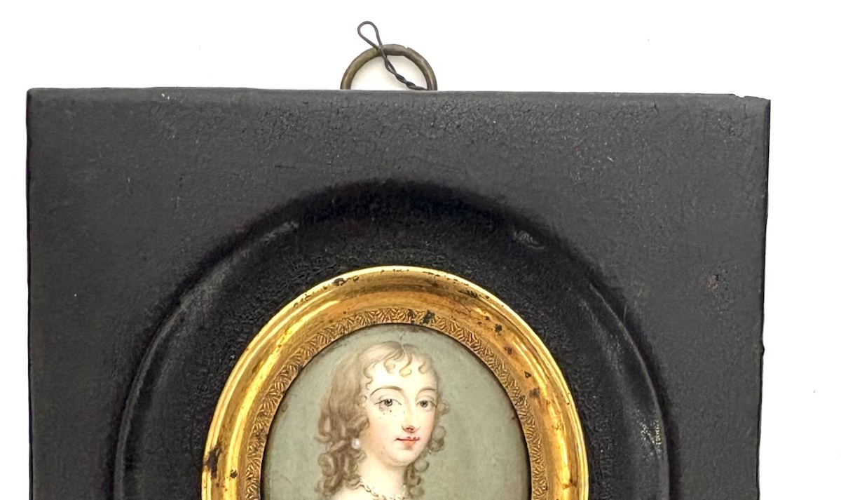 Portrait de Femme Email  sur cuivre Miniature  Ref1167-photo-2
