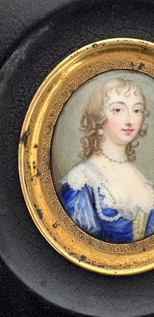 Portrait de Femme Email  sur cuivre Miniature  Ref1167-photo-3