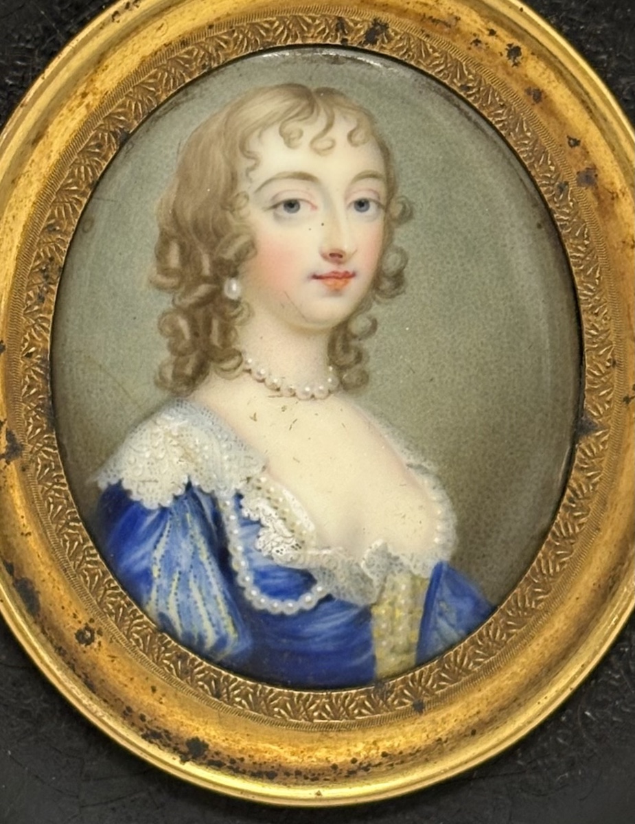 Portrait de Femme Email  sur cuivre Miniature  Ref1167-photo-3