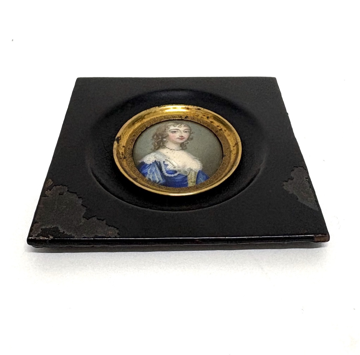 Portrait de Femme Email  sur cuivre Miniature  Ref1167-photo-4