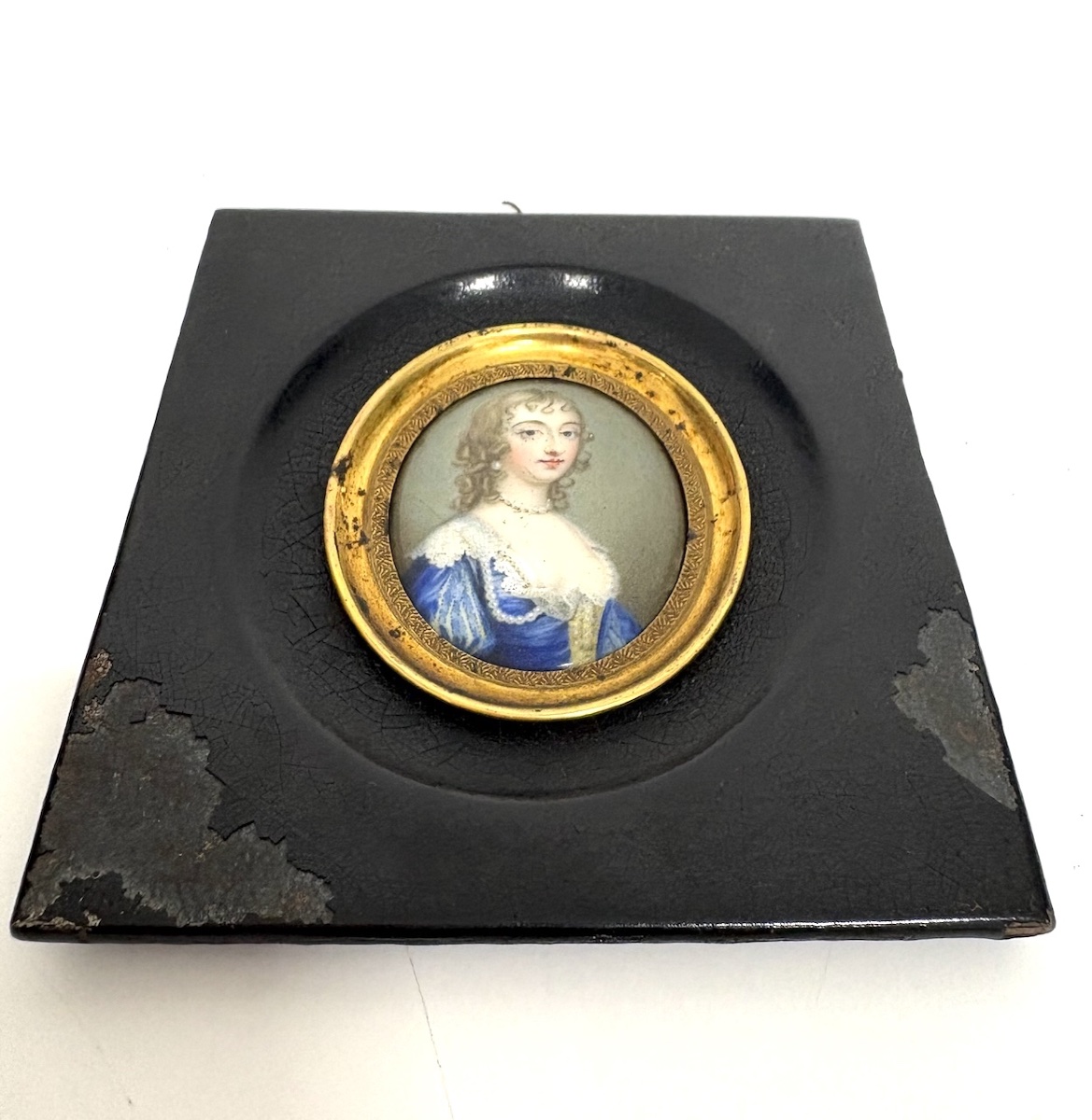 Portrait de Femme Email  sur cuivre Miniature  Ref1167-photo-6
