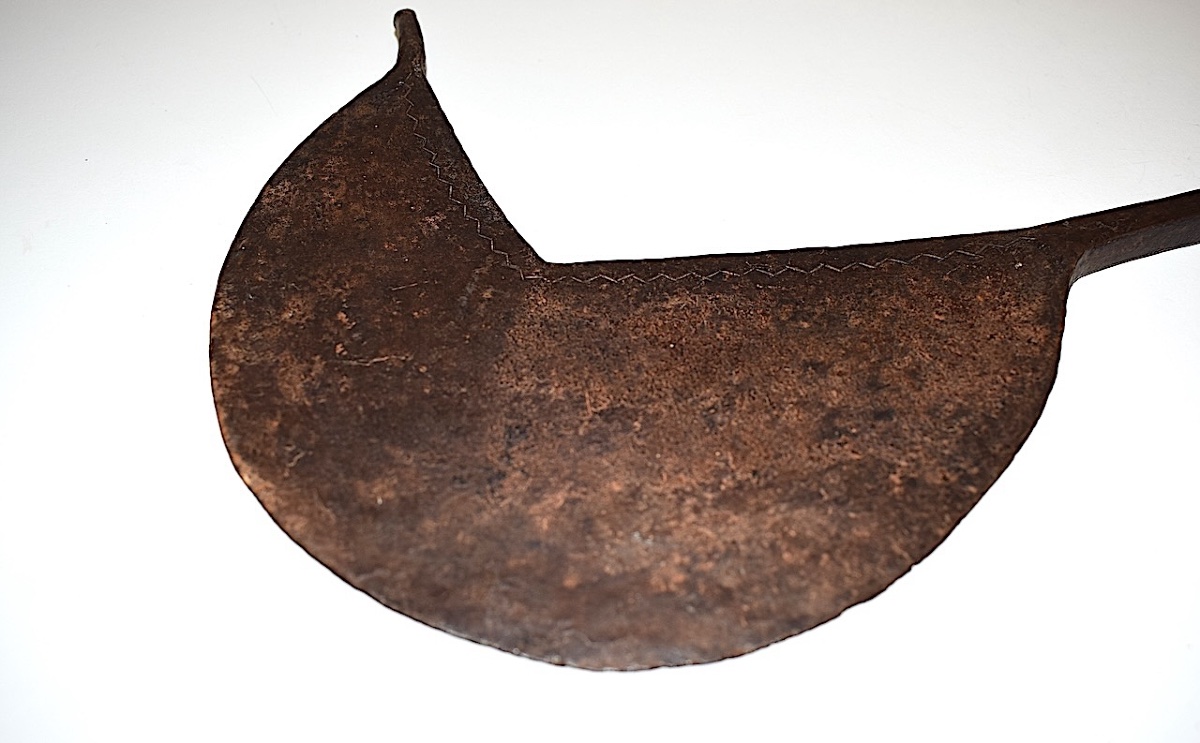 Hache de prestige ancienne  Afrique Fer Forgé  et cuir Ref1173  -photo-3