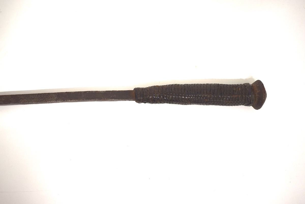 Hache de prestige ancienne  Afrique Fer Forgé  et cuir Ref1173  -photo-6