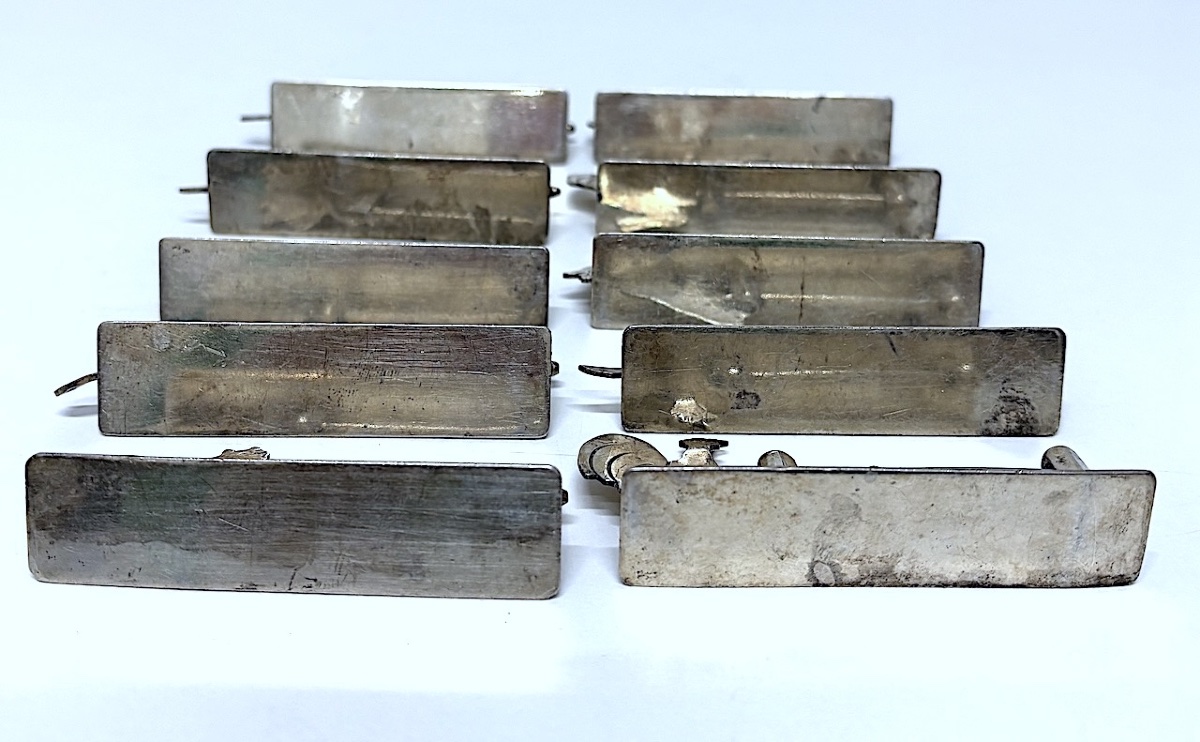 Tableware: Set Of Ten Art Deco Chrome-plated Metal Knife Blocks, Rabier Style, Ref. 1173-photo-1