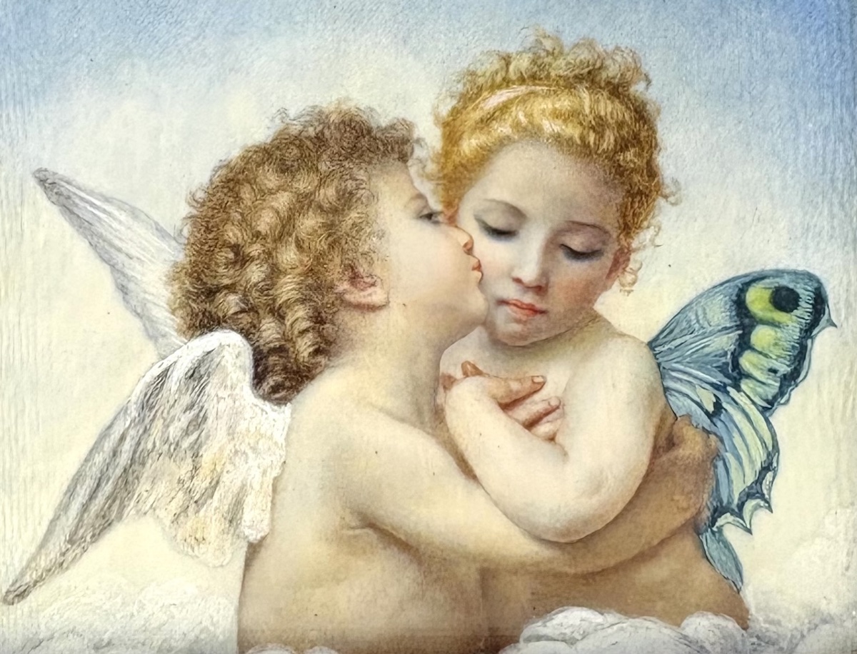 Miniature psyché et Cupidon  ange d'aprés Wiliam Bouguereau Ref1175-photo-2