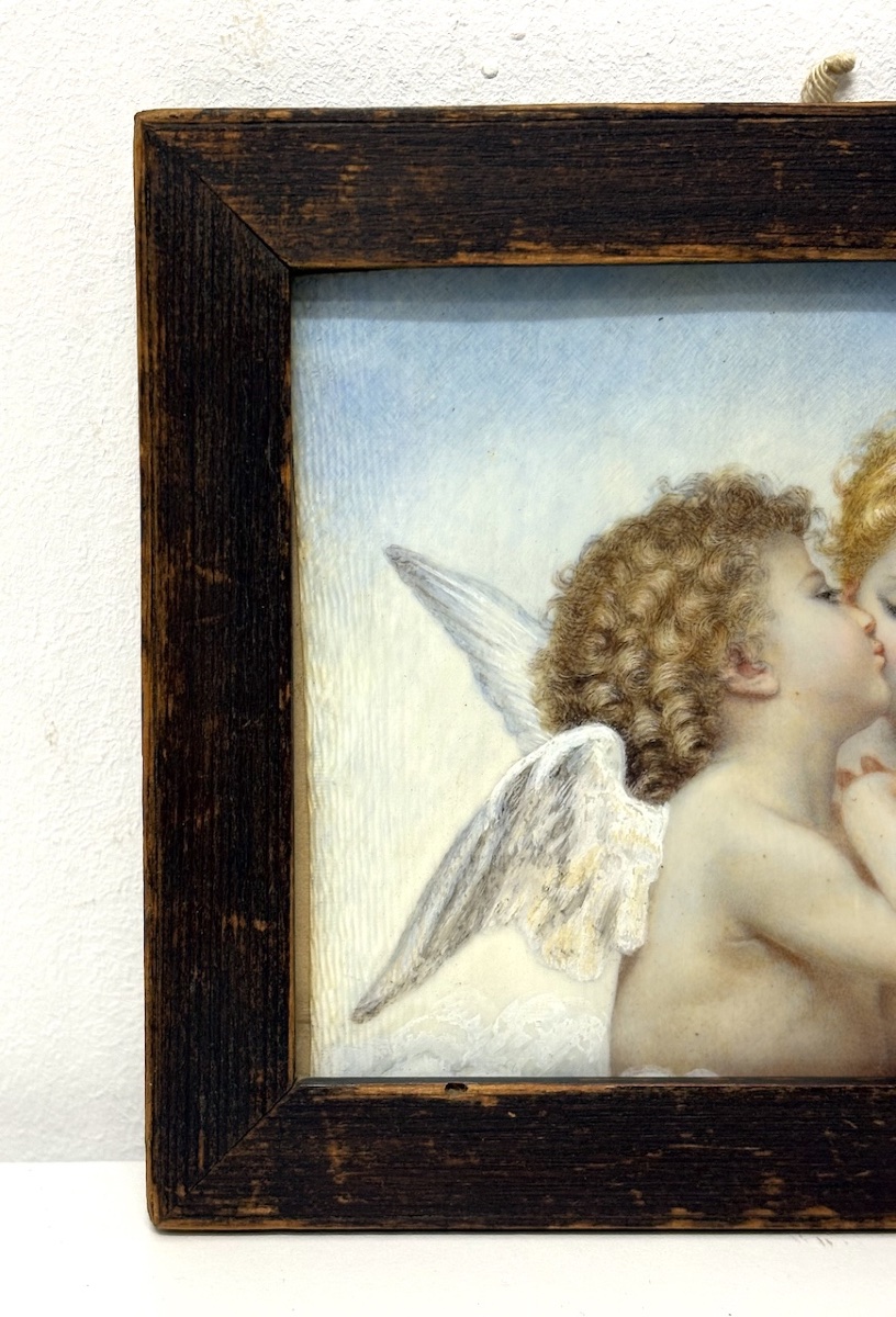 Miniature psyché et Cupidon  ange d'aprés Wiliam Bouguereau Ref1175-photo-3