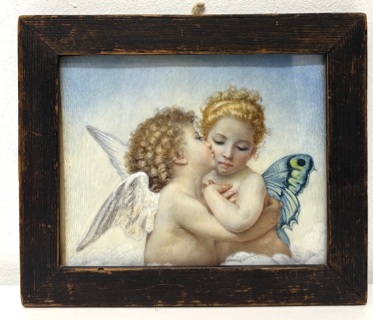 Miniature psyché et Cupidon  ange d'aprés Wiliam Bouguereau Ref1175