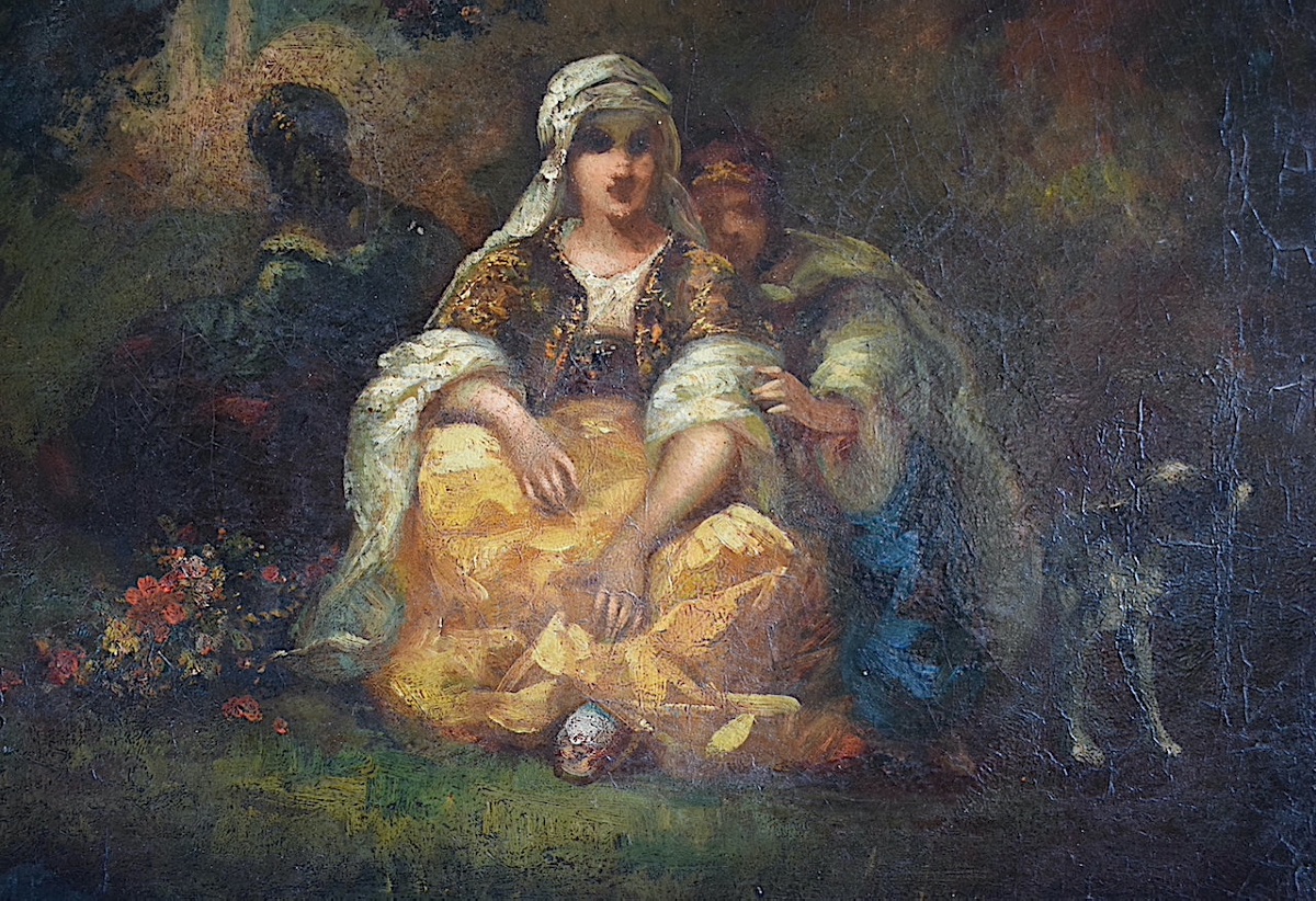 ORIENTALISTE XIX ÈME SIÈCLE FEMMES ORIENTALES NON SIGNÉ RT1471-photo-2