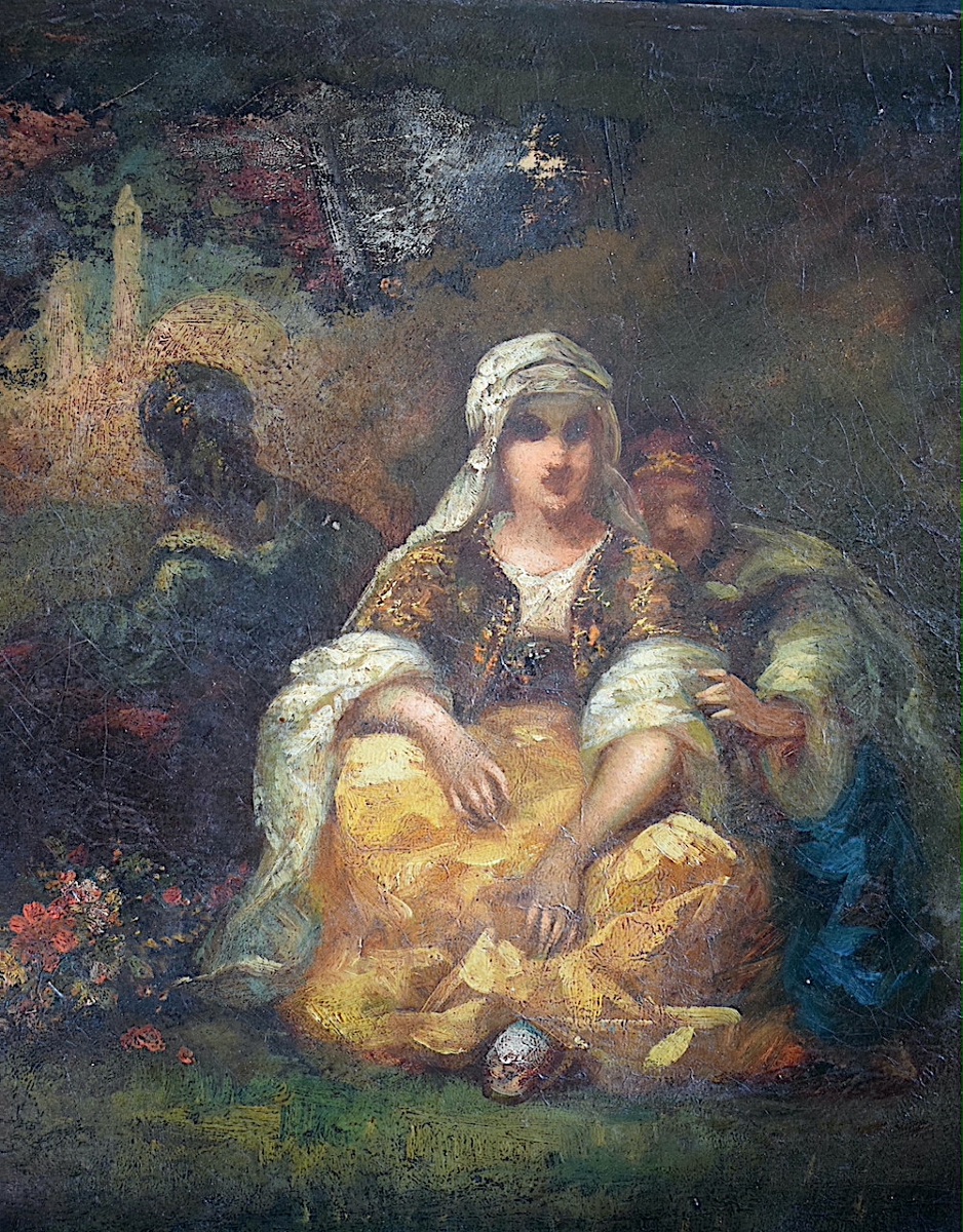 ORIENTALISTE XIX ÈME SIÈCLE FEMMES ORIENTALES NON SIGNÉ RT1471-photo-3