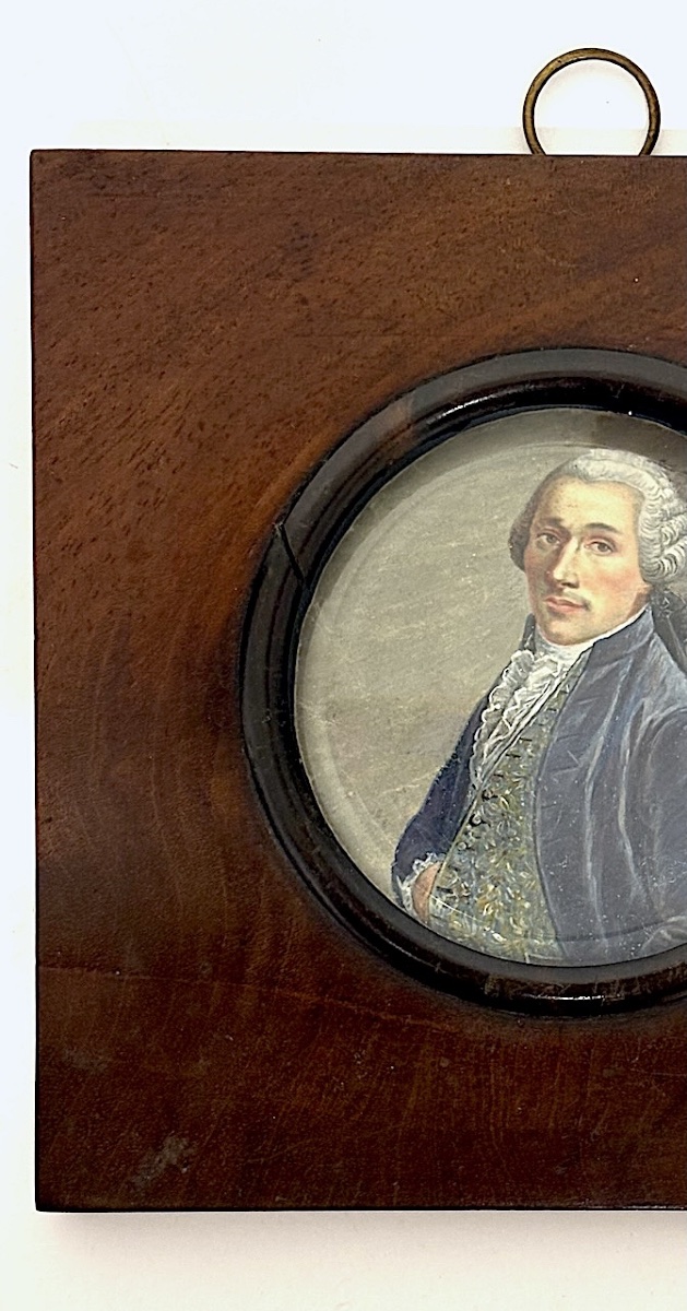Miniature Portrait Of A Man In A Wig, 18th Century  Ref1178-photo-2
