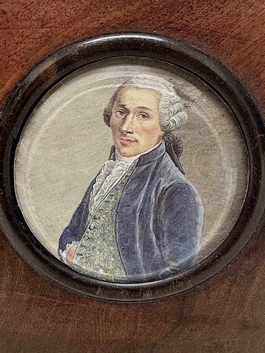 Miniature Portrait Of A Man In A Wig, 18th Century  Ref1178-photo-1