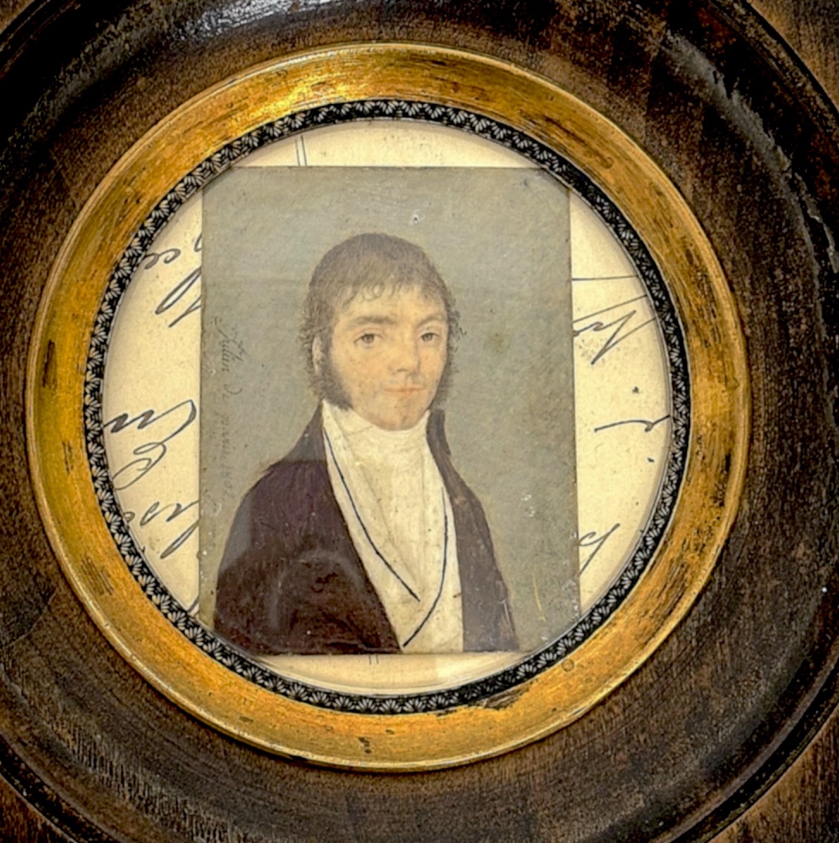 Miniature Empire Portrait d' Homme Lyon signé  Julien de Paris Ref1179-photo-2