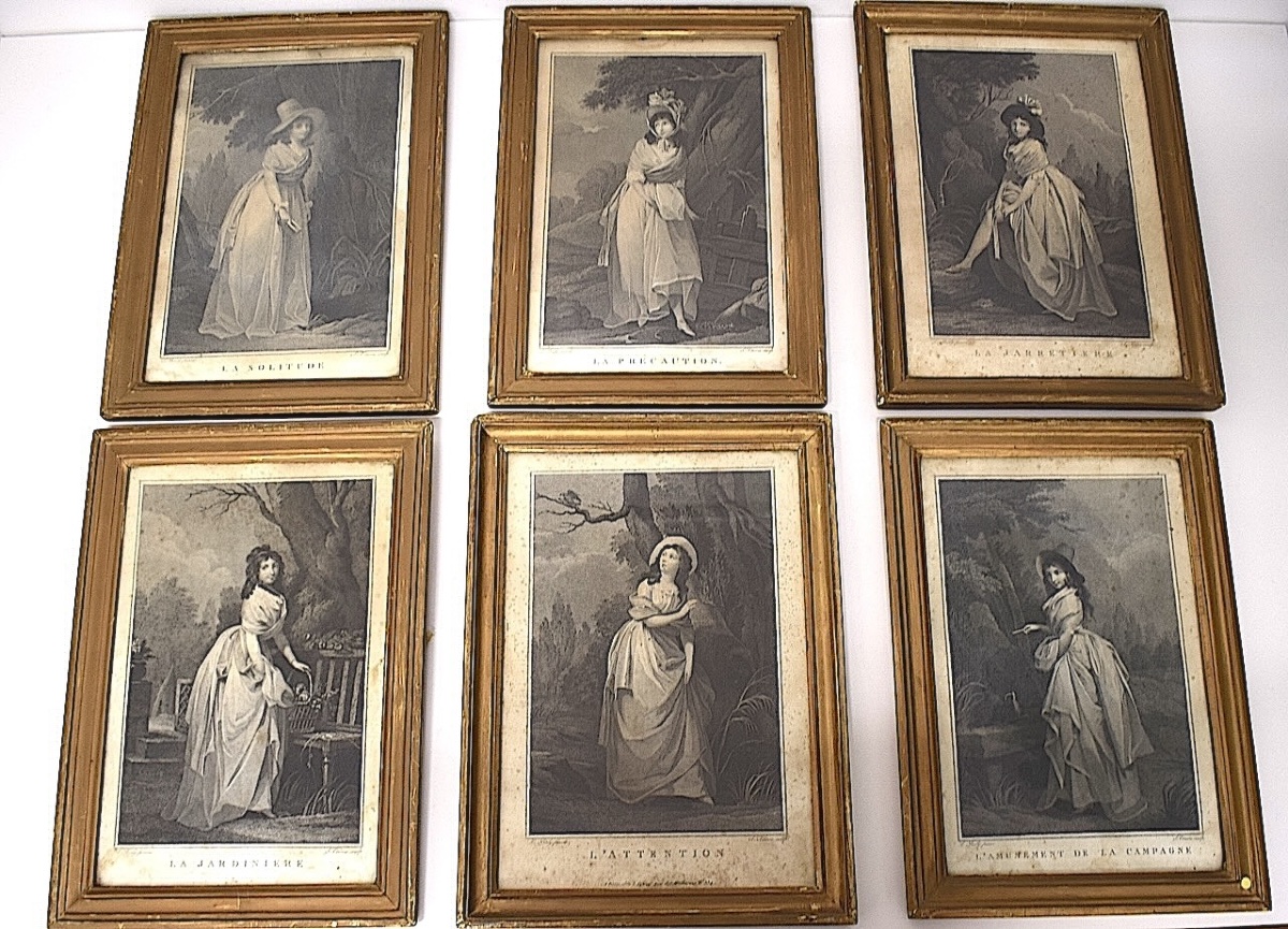 Gravures Estampes en Mezzotinto Boilly Tresca Caractères et mœurs féminins Refm1178