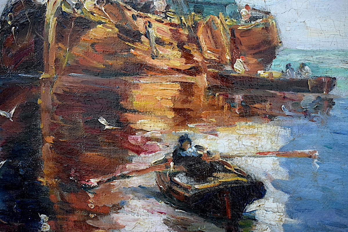 Giuseppe Zancolli Or Pino Zan, Venice, Pair Of Marine Paintings, Signed, Rt1472-photo-4