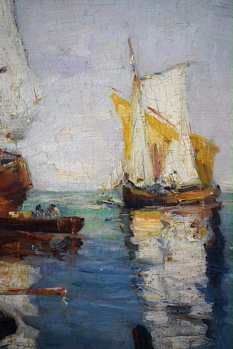 Giuseppe Zancolli Or Pino Zan, Venice, Pair Of Marine Paintings, Signed, Rt1472-photo-2