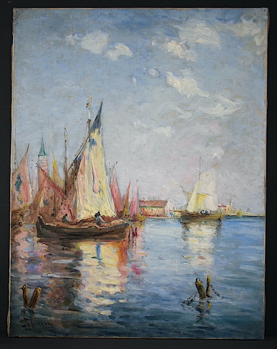 Giuseppe Zancolli Or Pino Zan, Venice, Pair Of Marine Paintings, Signed, Rt1472-photo-3
