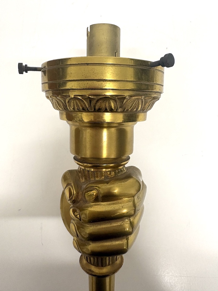 Maison Petitot Three Wall Sconces  Gilded Bronze  Hands Torch-style Light Fixture Ref1180-photo-5
