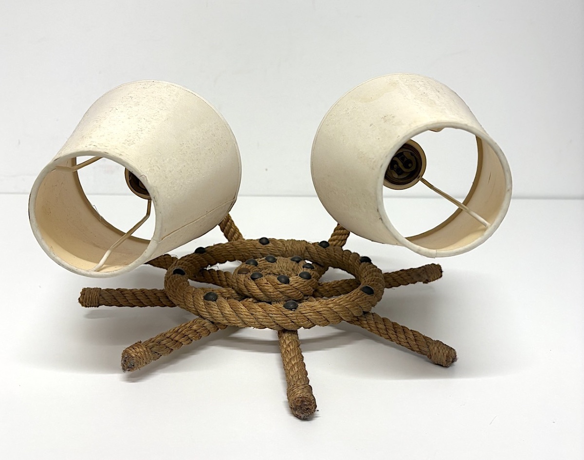 Audoux Minet Wall Sconces, Made From Boat Rope, Circa 1950, Ref. 1183-photo-4