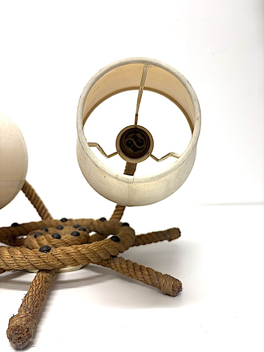 Audoux Minet Wall Sconces, Made From Boat Rope, Circa 1950, Ref. 1183-photo-2