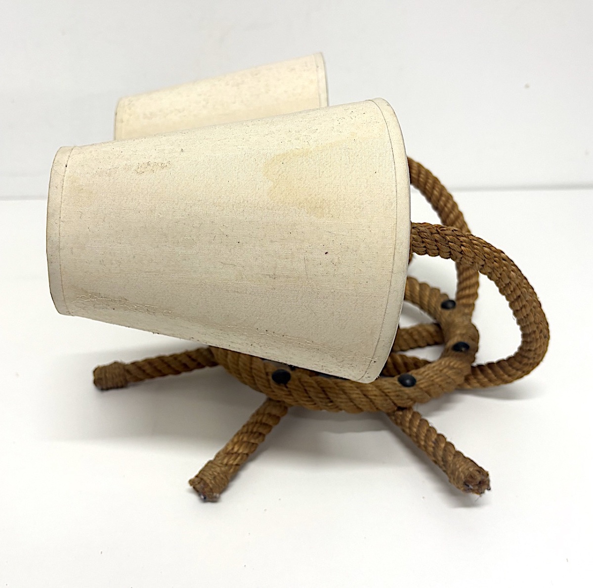 Audoux Minet Wall Sconces, Made From Boat Rope, Circa 1950, Ref. 1183-photo-6