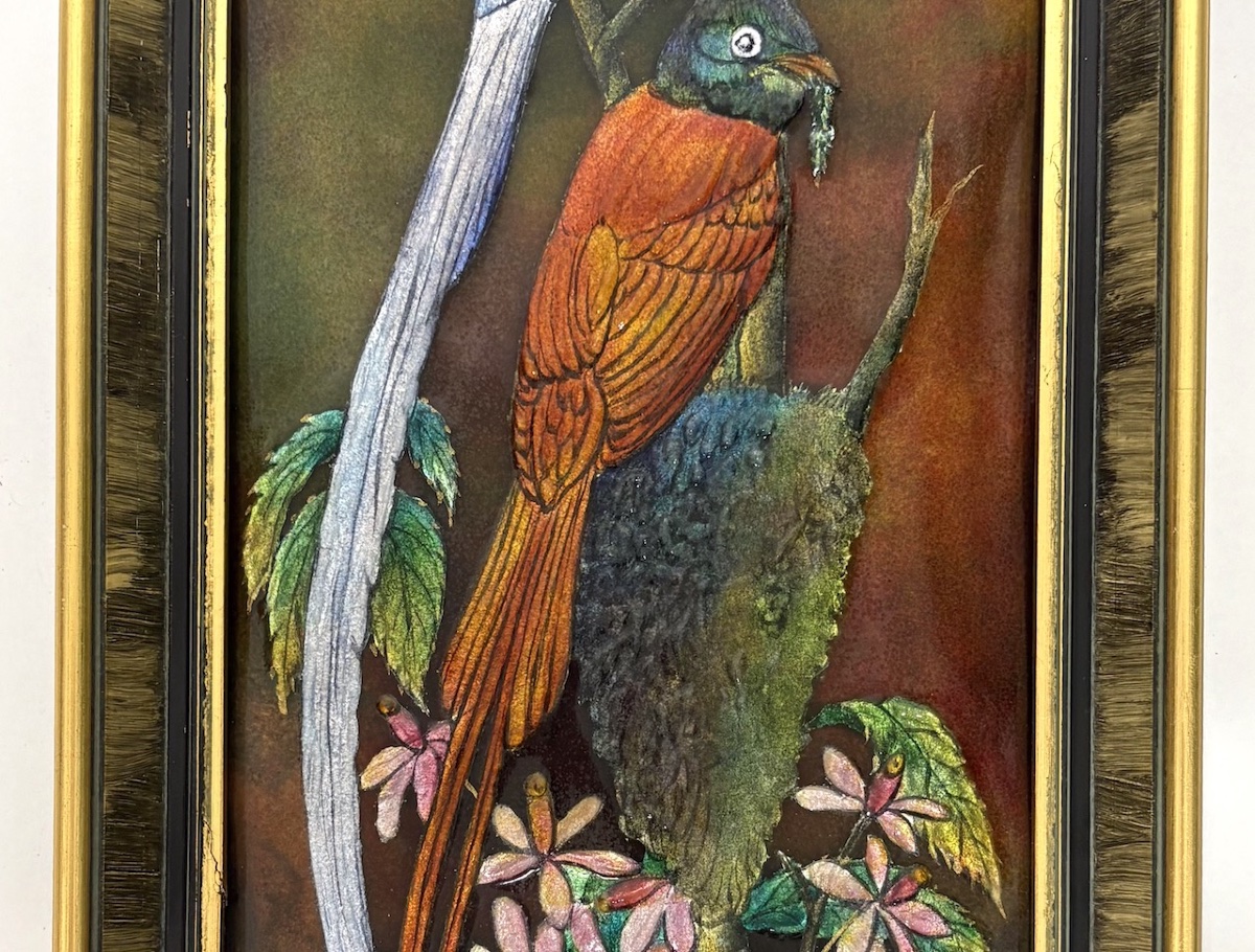 Enamel Plaque  Camille Fauré Birds  Limoges Enamels  France Ref1184-photo-3