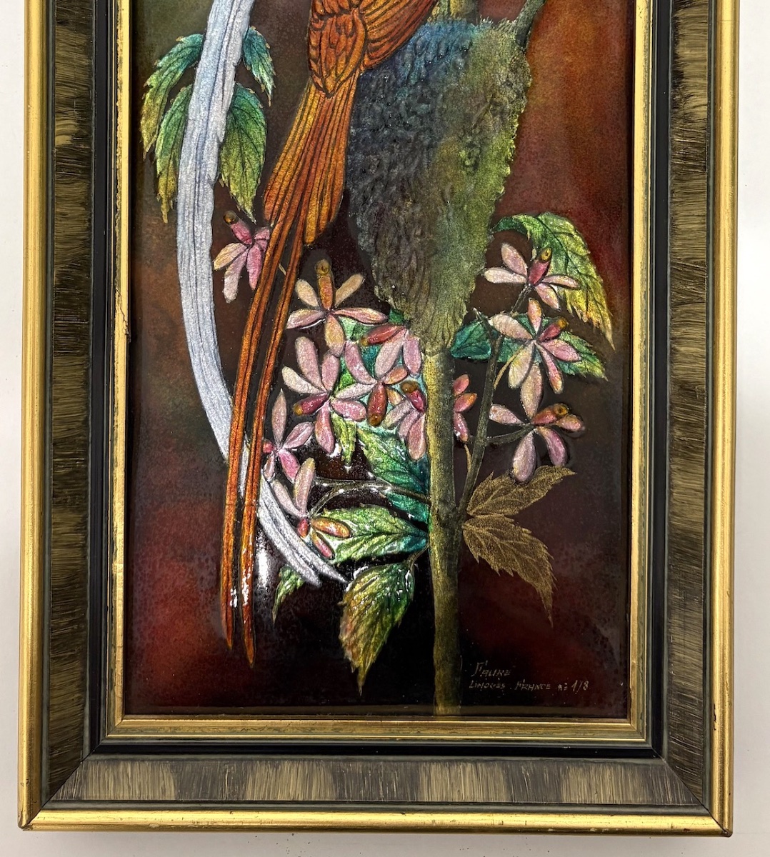Enamel Plaque  Camille Fauré Birds  Limoges Enamels  France Ref1184-photo-4