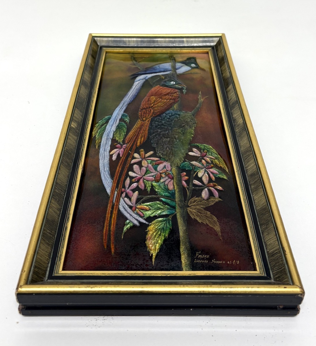 Enamel Plaque  Camille Fauré Birds  Limoges Enamels  France Ref1184-photo-5