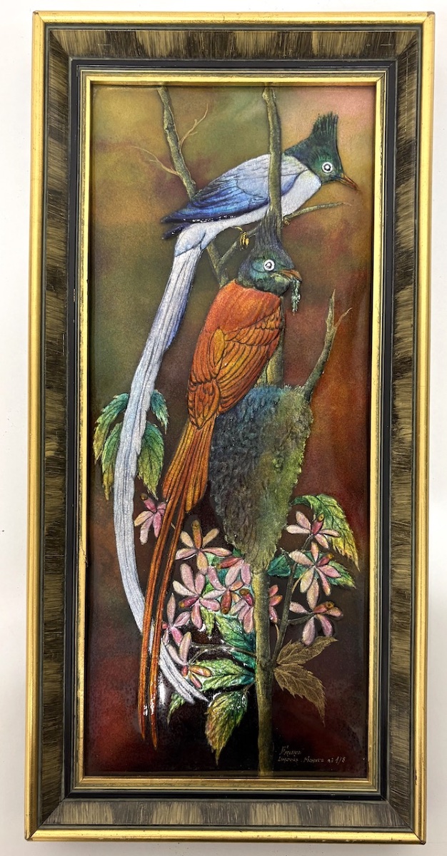 Enamel Plaque  Camille Fauré Birds  Limoges Enamels  France Ref1184-photo-8