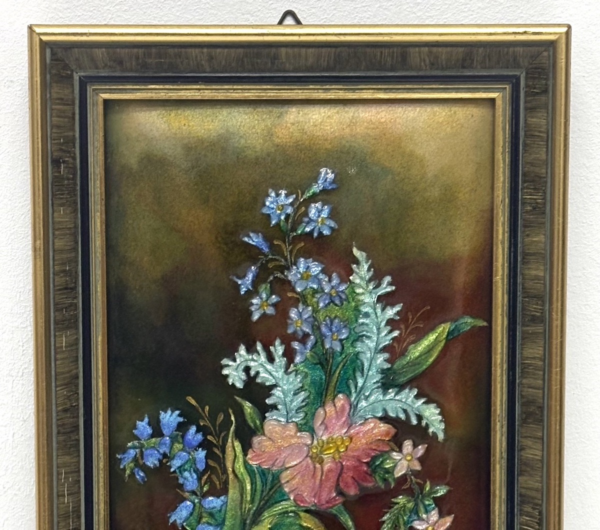 Tableau Plaque Emaillée  Camille Fauré Fleurs Émaux de Limoges  France ref1185-photo-2
