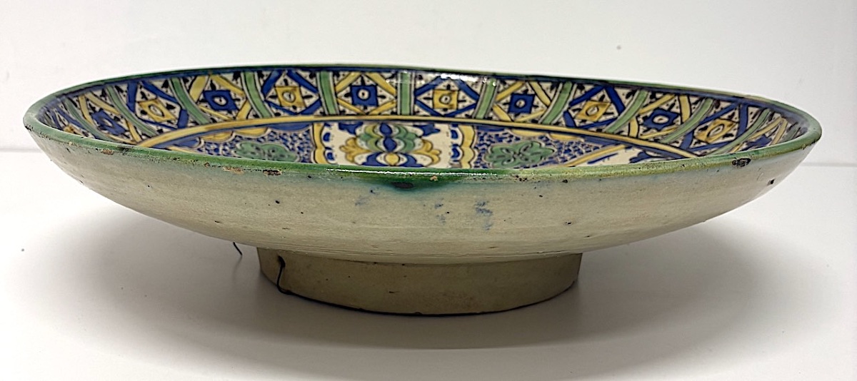 Céramique faïence  plat de fez Mokhfia Grande Coupe Maroc vers 1930 1940 ref1186 -photo-1