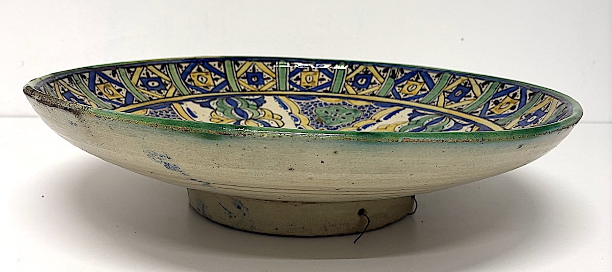 Céramique faïence  plat de fez Mokhfia Grande Coupe Maroc vers 1930 1940 ref1186 -photo-2
