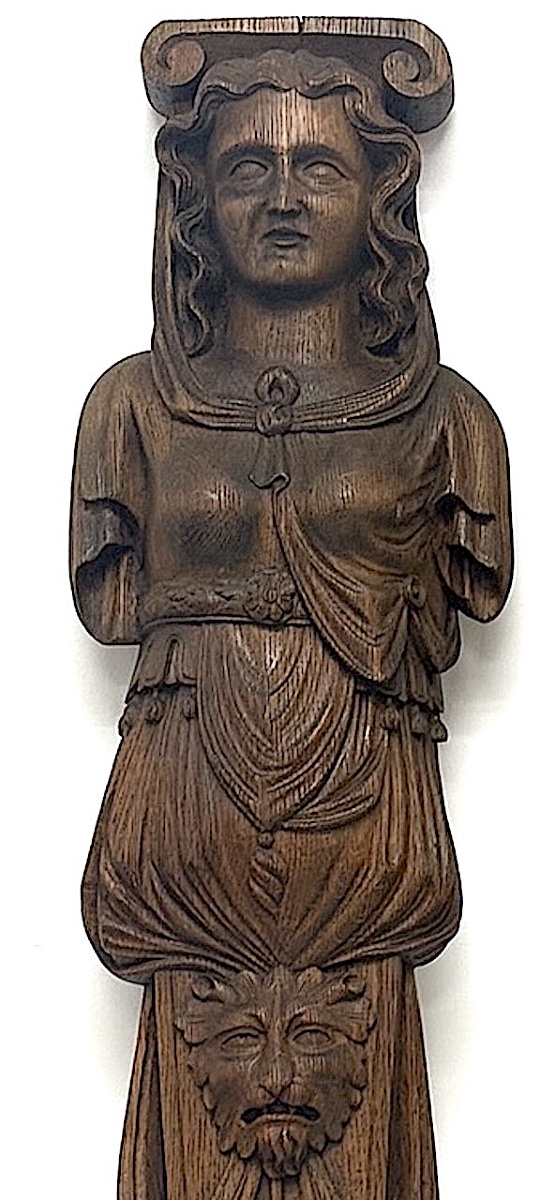 Cariatide Termes Bois Sculpté style Renaissance 1880 Ref1188 Paire de ter-photo-4