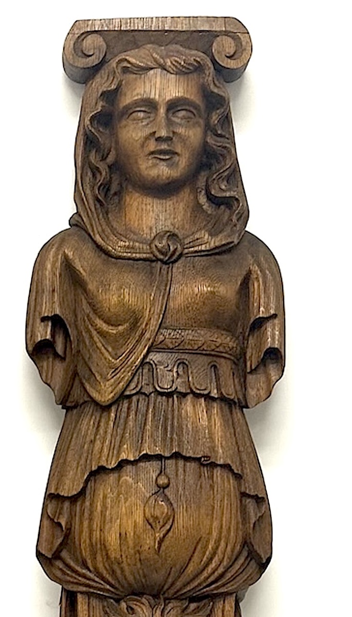 Cariatide Termes Bois Sculpté style Renaissance 1880 Ref1188 Paire de ter-photo-2