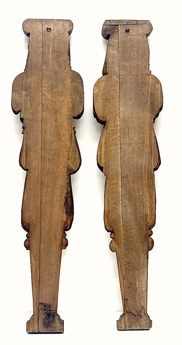 Cariatide Termes Bois Sculpté style Renaissance 1880 Ref1188 Paire de ter-photo-5