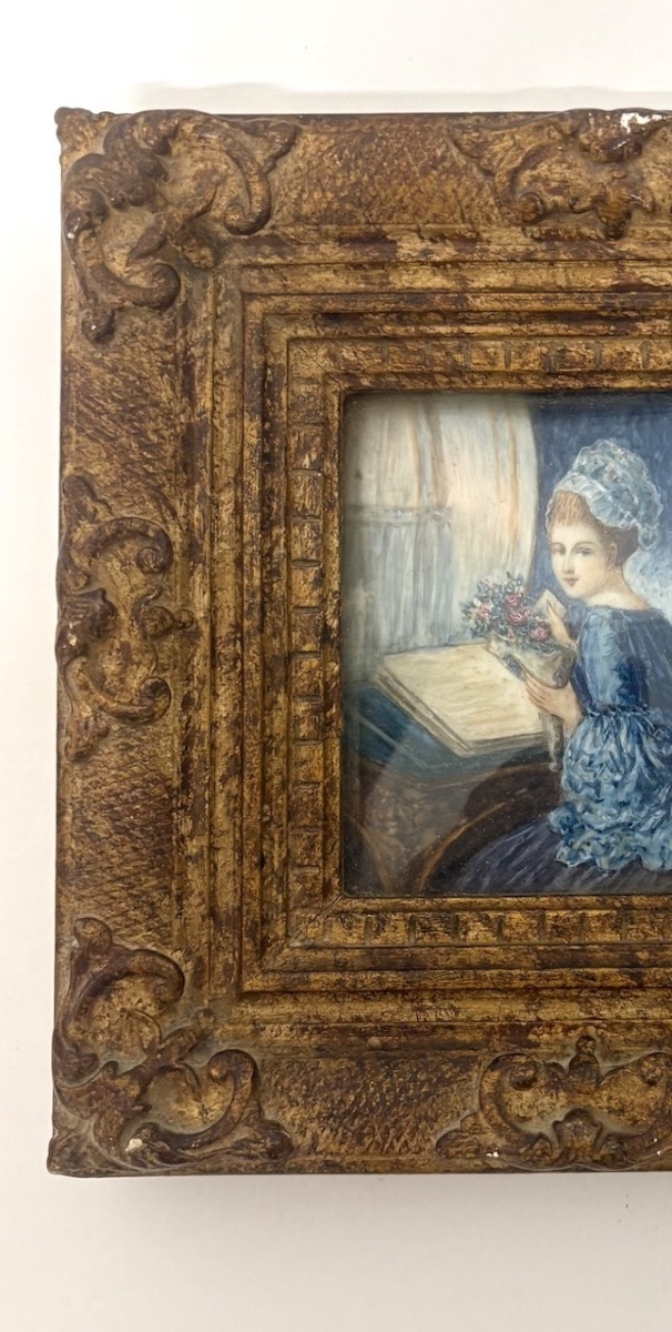 Early 20th-century Miniature Based On Fragonard's *la Lettre*; High-quality Frame; Ref. 1192-photo-2