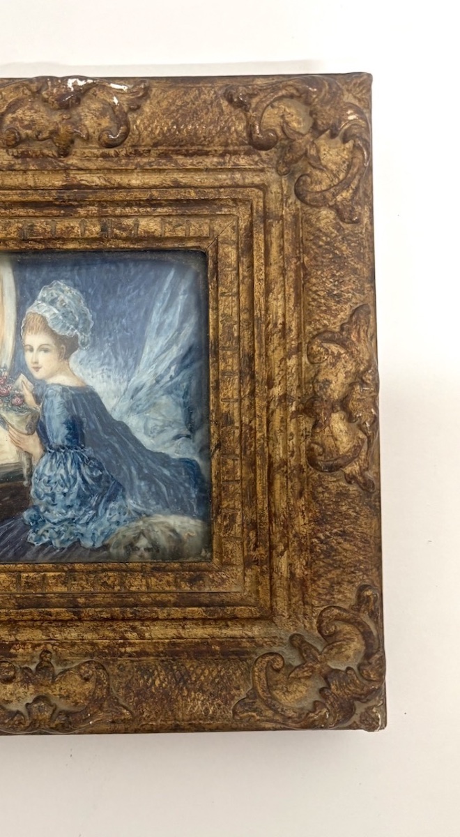 Early 20th-century Miniature Based On Fragonard's *la Lettre*; High-quality Frame; Ref. 1192-photo-3